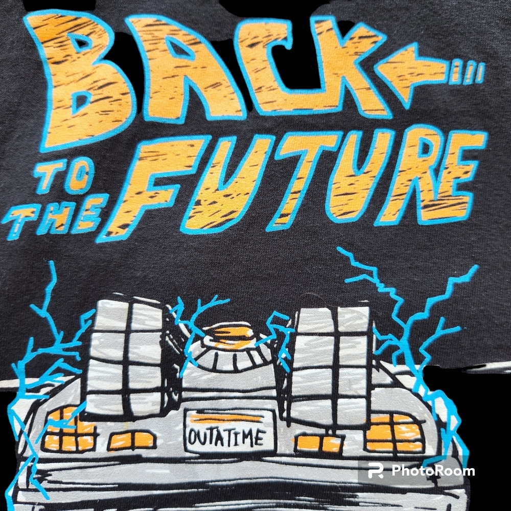 Riot Society Short Sleeve Black Graphic "Back To The Future" Unisex T-Shirt L